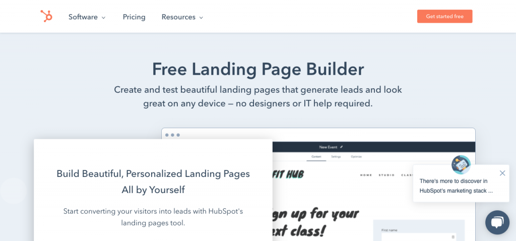 hubspot landing page builder