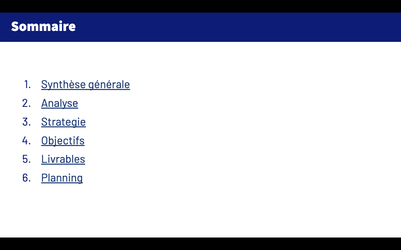 Plan opérationnel stratégie